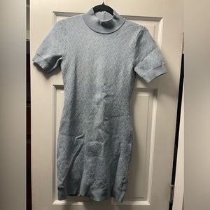 Michael Michael Kors Logo Jacquard Mock Neck Dress